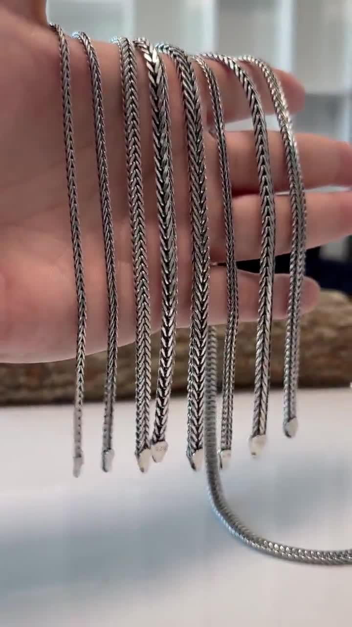 Buy Handmade Sterling Silver Foxtail Chain Bracelet, Viking Mens